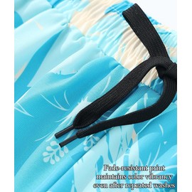 Mobvisil Men's Swim Trunks Quick-Dry Board Shorts Stretch Beach Shorts with Vibrant Prints Anti-Slip Liner Sky Blue M