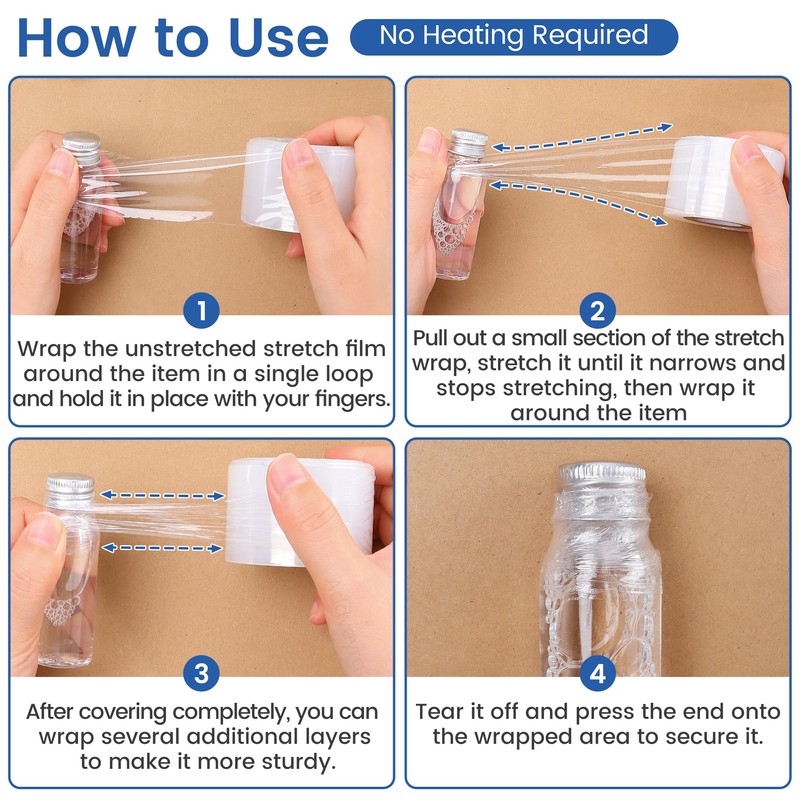 Addveyra Mini Stretch Wrap Film Unheated Shrink Wrap Roll for