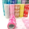 Supvox 10 Yards Christmas Organza Ribbon Roll Glitter Snowflake Pattern
