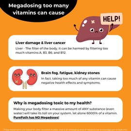 PurePath Non-Toxic Adult Multivitamin - 13 Vitamins - 100% RDA - No Harmful Megadoses - with B6 & B12 - Supplement for Optimal Energy, Focus, and Longevity - 60 Capsules - 30 Day Supply