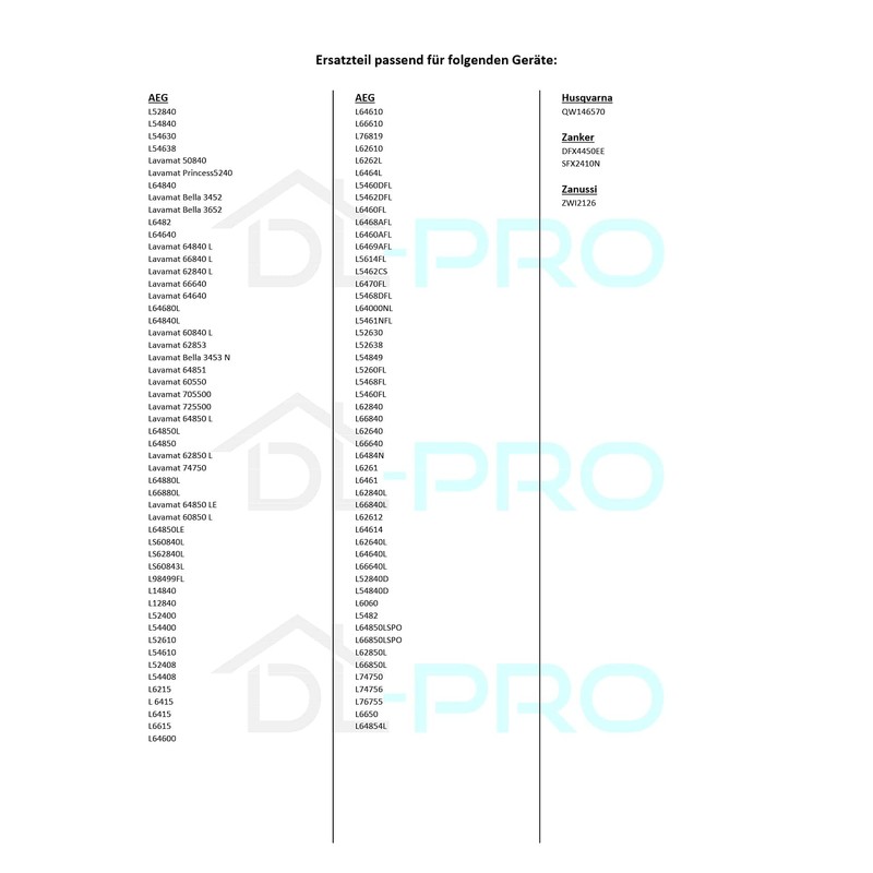 DL-pro Door Handle for AEG Electrolux 405508700/3 4055087003 100 x