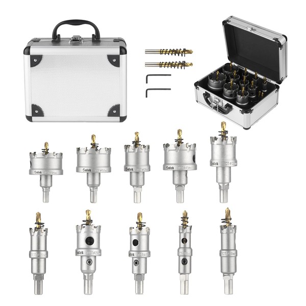 Sollar 14 PCS TCT Carbide Hole Saw Kit 5/8"-2-1/8"(16mm-54mm) Inch