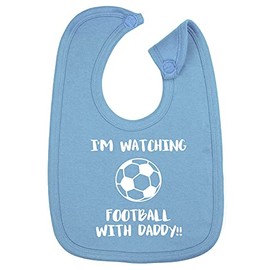 Hippowarehouse I'm Watching Football with Daddy!! Cotton Baby Nursing bib Boys Girls 35cmx22cm