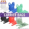 Bag Market | 100 x White Patch Handle Plastic Carrier