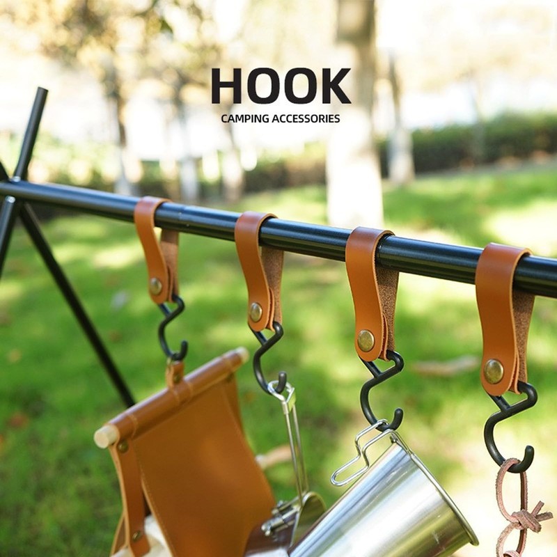 CALLYSONIC Leather S-Hooks 4 Pieces, S Hooks Large, S Hooks