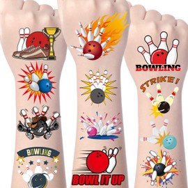 Yoyuspy Bowling Temporary Tattoos Bulk - 200+ Bowling Birthday Party Supplies Favors Decorations Bowling Fake Face Tattoos Sports Bowls Themed Tattoos Gifts