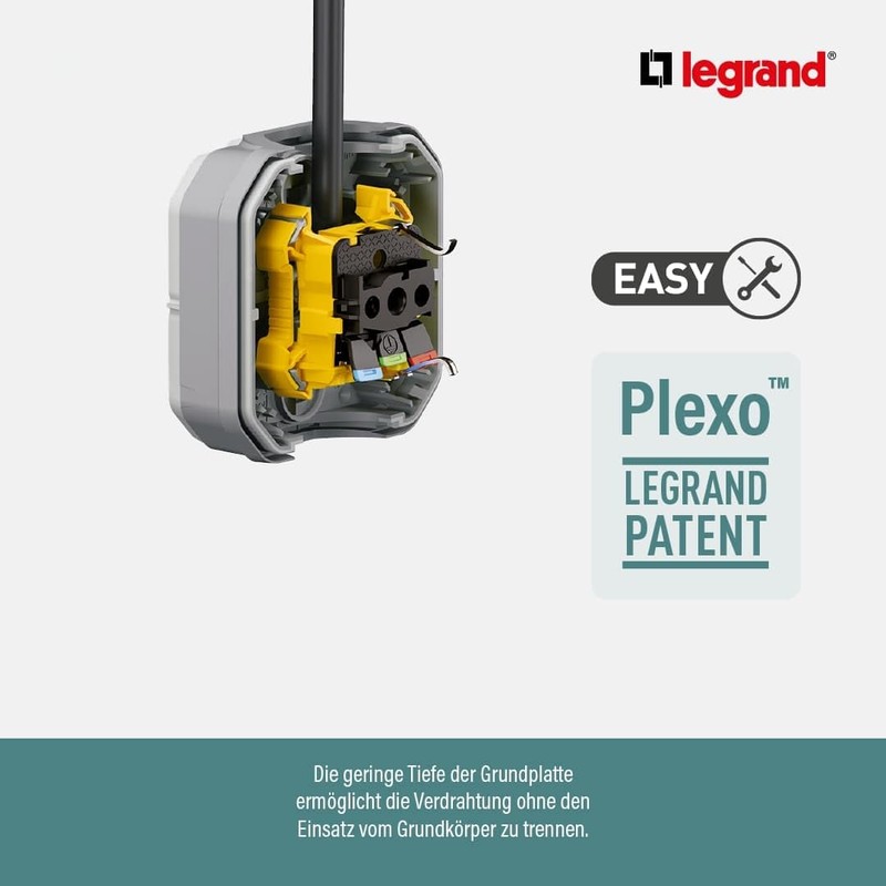 LEGRAND, Plexo New Connected Wet Room Surface-Mounted Light Switch, Dimming