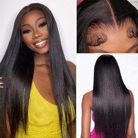 Qunali Lace Front Wigs Human Hair 13x4 Straight Lace Ftont Wigs HD Transparent 200% Density Glueless Wigs For Black Women Pre Plucked With Baby Hair 26inch