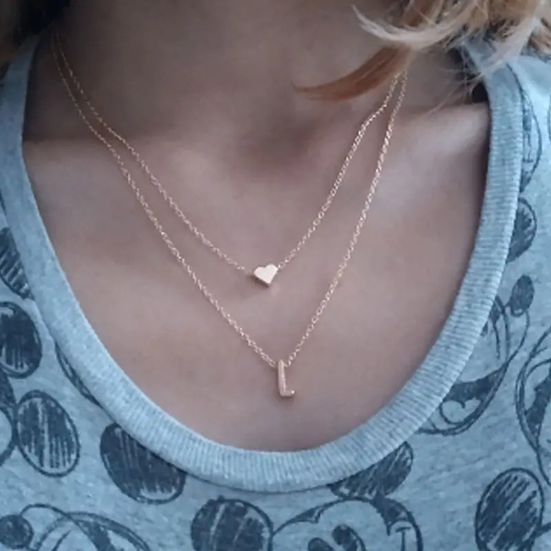 Collar De Corazón Con Inicial Collares Para Mujer