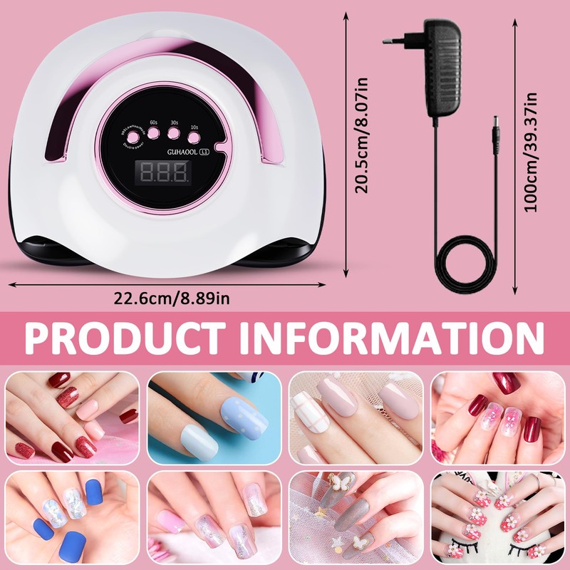 GUHAOOL 180 W Nail Dryer Lamp, UV Lamp for Gel