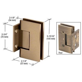 C.R. LAURENCE V1E074BBRZ CRL Brushed Bronze Vienna 074 Series Short Back Plate Wall Mount Hinge