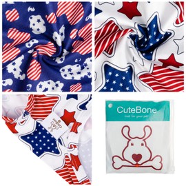 CuteBone 4th of July Dog Shirts 2-Pack Soft Pet Clothes Breathable Summer Vest for Small Puppy and Stretchy Cat Apparel 2BX13M