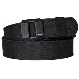 LINXGR Tactical Gun Belt Ratchet Mens 1.5" EDC Heavy Duty Belt Reinforced Nylon Utility Harness Adjustable Auto-lock Belts (Black)