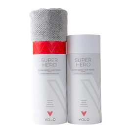VOLO Super Hero Microfiber Hair Towel, Luna Gray