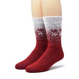 WARRIOR ALPACA SOCKS - Unisex Toasty Toes Ultimate Alpaca Socks For Men And Women (Medium - Red Snowflake)