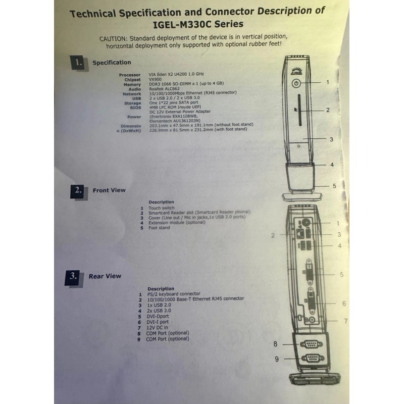 Igel UNIVERSAL DESKTOP Igel UD3-M330C eden X2 U4200 processer,