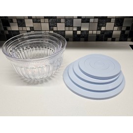 Mr.Gadget's Solutions Space-Saving Ribbed Plastic Bowl Set with BPA-Free Lids for Storage