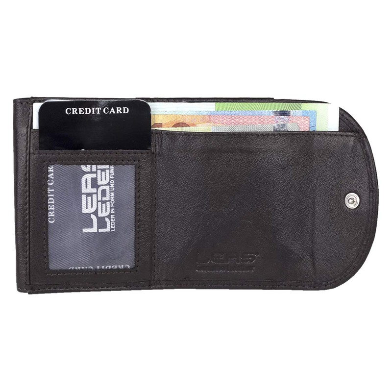Mini Wallet LEAS in Real Leather, Brown - Mini Edition,