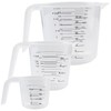 Plastic Measuring Cup,3 Pack 4/2/1 Cup Clear Measuring Cups,Stackable Heat-resistant