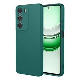 ILING Hülle für Realme C71 5G/Realme C71 4G, Einfache Einfarbige Rückseite Weiches Liquid Silikon TPU Bumper Stoßfest Schutzhülle Ultradünne Matt Elegant Damen Handyhülle (Dunkelgrün)