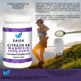 Citrato De Magnesio Y Citrato De Potasio 500 gramos cada uno Suplemento Alimenticio en polvo Saisa Herbal Sin sabor Alta biodisponibilidad Apoyo del sueño Ayuda a fortalecer musculos Vitalidad