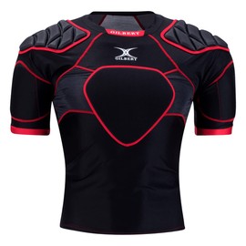 Gilbert XP300 Protective Rugby Body Armor Padded Shoulder, multicolor (black / red), 2XL