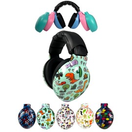 ZIPZ Baby & Toddler Earmuffs – Innovative Design – Change Colors with Magnetic Shells – Hearing Protection Headphones 0-4 yrs (Dinos)