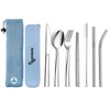 9 Piece Portable Stainless Steel Cutlery Set (Blue)