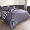 OHS Gingham Bedding Blue, Single Duvet Covers Set Reversible Plaid