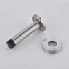 4 Pack Brushed Stainless Steel Door Stopper with Black Tip,