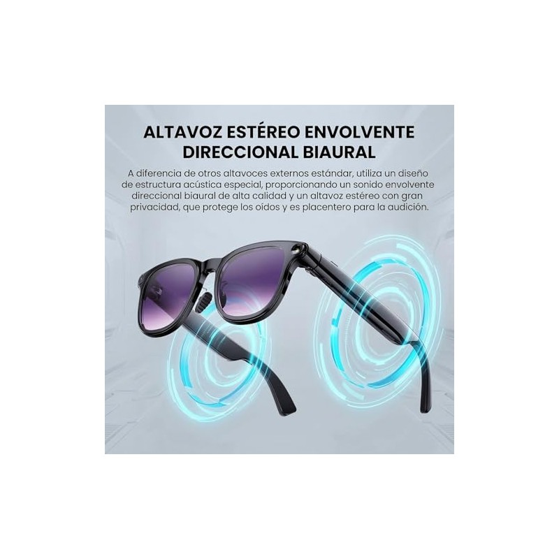 2one Gafas Inteligentes con IA, Audio Bluetooth, Cámara 8 MP