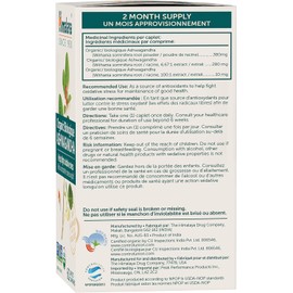 Himalaya Organic Ashwagandha, 60 Caplets, 2 Month Supply, USDA Certified Organic, Non-GMO, Gluten Free Supplement, 100% Ashwagandha Powder & Extract, 670 mg