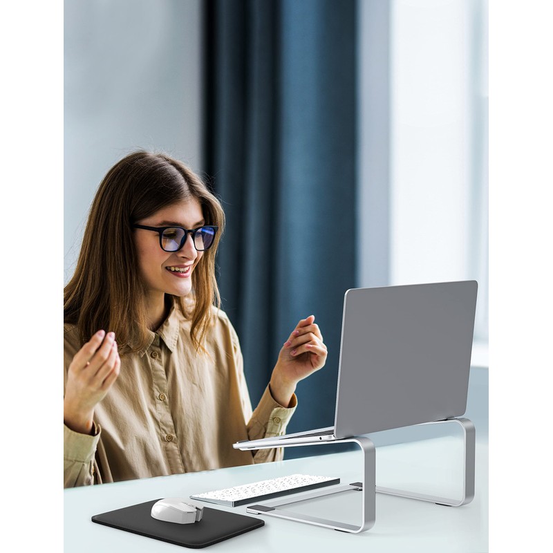 SOUNDANCE Laptop Stand for Desk, Metal Computer Riser, Heavy Stable
