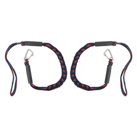 Upgraded Marine Bungee Dock Lines, Boat Dock Rope, Jet Ski Accessories with Stainless Clip for Jet Ski SeaDoo Yamaha WaveRunner Kayak Pontoon Boat Dinghy (4 Feet, Black Blue Red) NEW