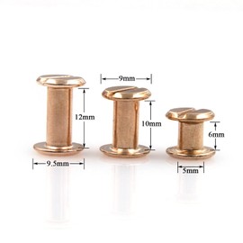 60 Sets Chicago Screws Assorted Kit 3 Sizes Rose Gold Leather Rivets 1/4 3/8 1/2 Screw Rivets Flat Fillister Book Binding Posts Nail Rivet Chicago Bolts for DIY Leather Craft Bookbinding (5 x 6,10,12)