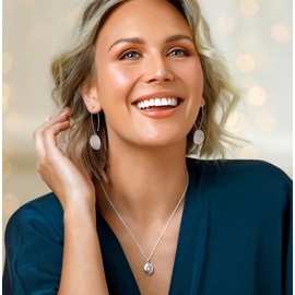 Platinum Flat Brushed Sliver Disc Earrings Long Drop Dangle Geometric Earrings Statement Round Circle Hanging Hoop Jewelry for Women