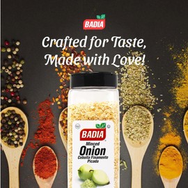 Badia Minced Onion, 17 oz – Dehydrated Onion Flakes for Cooking & Seasoning – Rich Savory Flavor