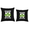 Powered by Broccoli Throw Pillow