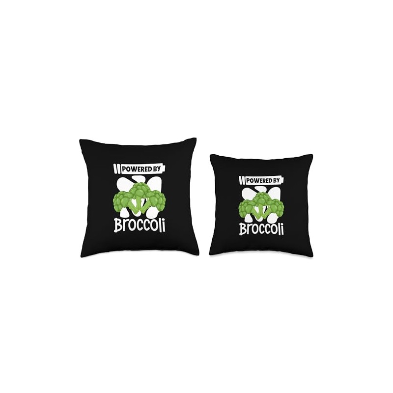 Powered by Broccoli Throw Pillow
