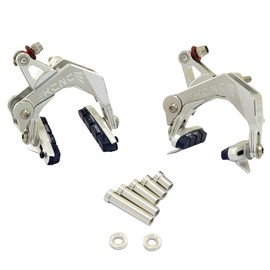 KCNC CB9 Road Caliper Brake Set Front and Rear Designed For Road Bike Wide Wheel Rim, Silver, SK2045