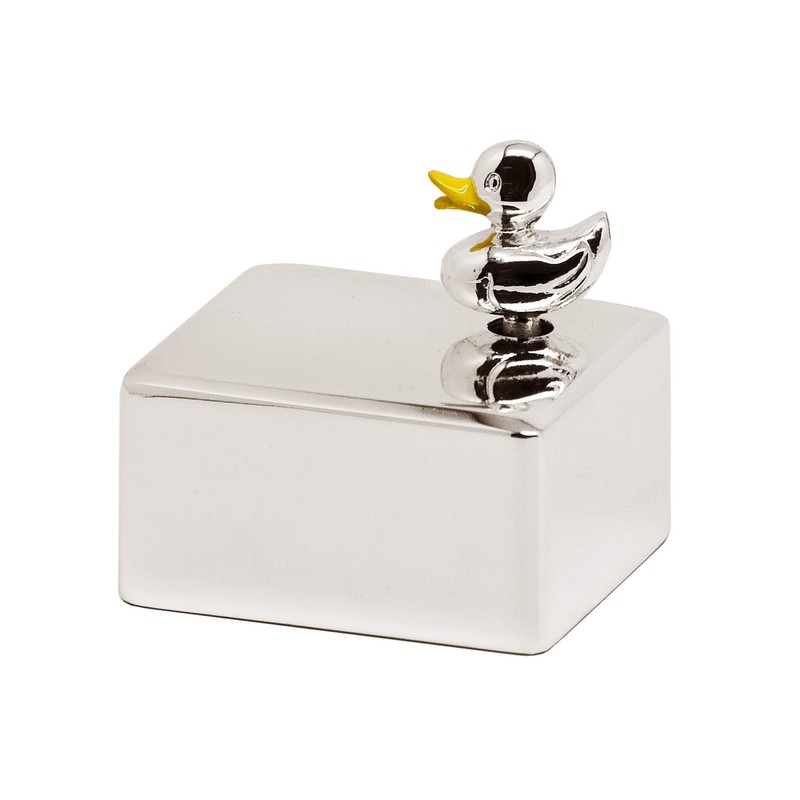 EDZARD Decorative Music Box Duck Silver-Plated and Tarnish-Resistant Approx. 5