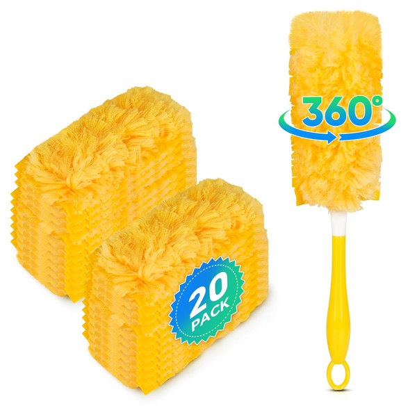 DOCXCDO 20 Count Fluffy Duster Refills for Swiffer and Flash