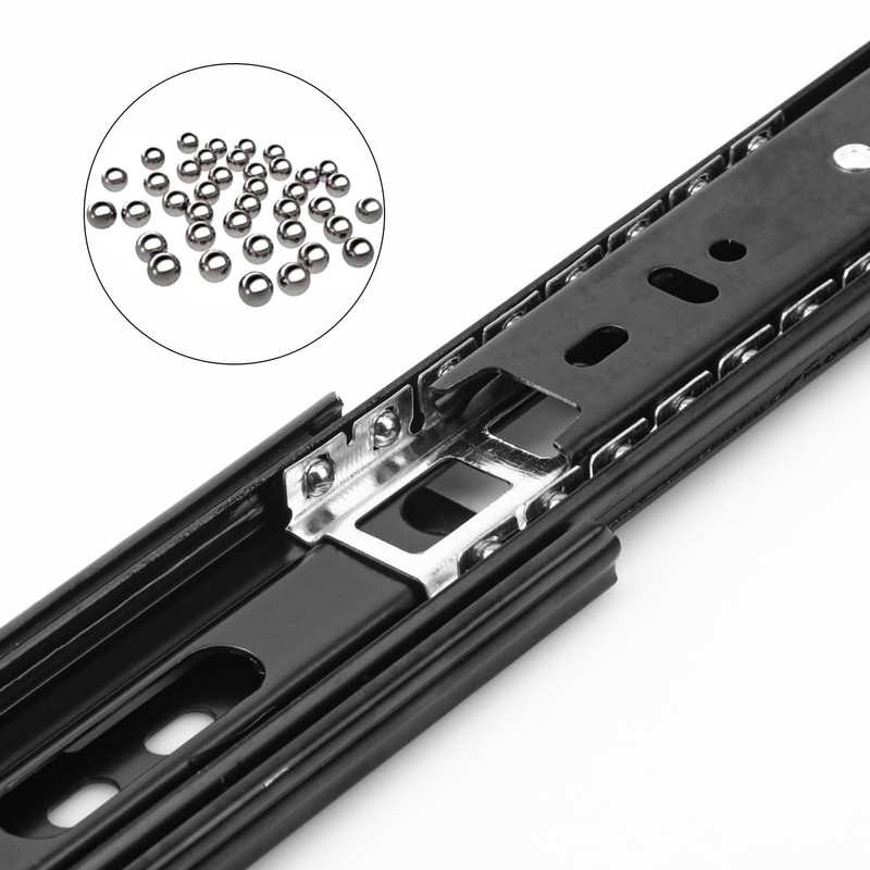 Biugaaufai 6 Pairs 14 Inch Black Full Extension Drawer Slides,
