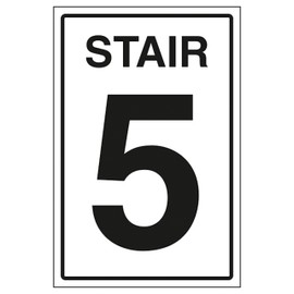 V Safety Stair 5 150 x 200mm - 2mm Rigid Plastic Safety Sign