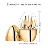 24-Piece Gold & Silver Cutlery Set in Egg-Shaped Case -