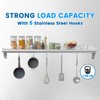 Treshin Stainless Steel Shelf with 5 Hooks 12 x 48