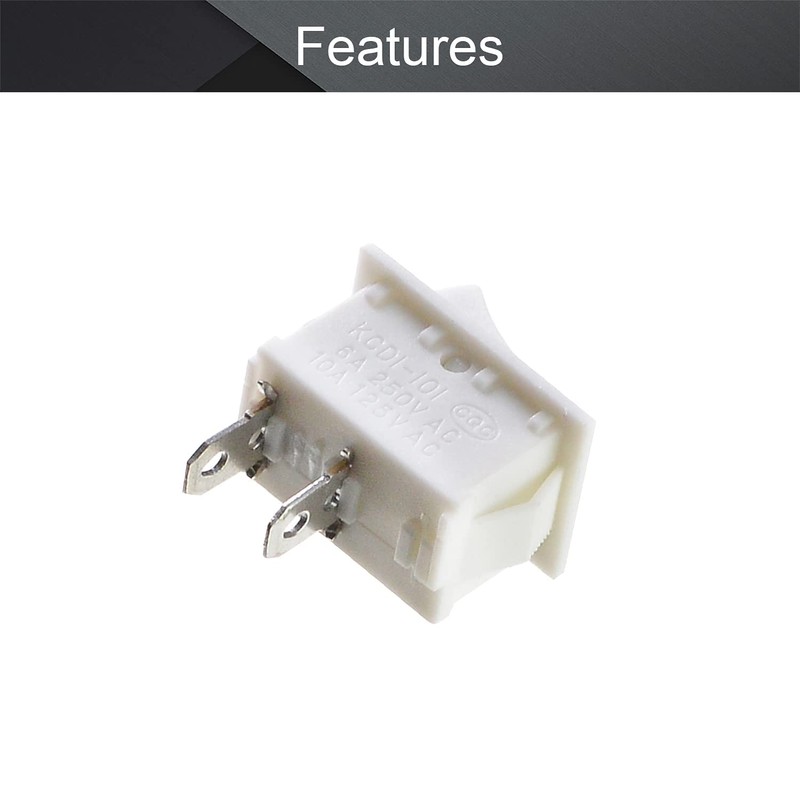 Mriuuod 5Pcs On/Off 2Pin Boat Rocker Switch SPST 2 Position