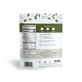 Organic Traditions Organic Amla Berry Powder, Powdered Amla Indian Gooseberry, Non-GMO Organic Powdered Fruit Superfood, 1lb Bag 16oz (454g)