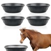 Jamceoceo 4 PCS Rubber Feed Pan, 14.5“X4.5” Horse Feed Bucket,