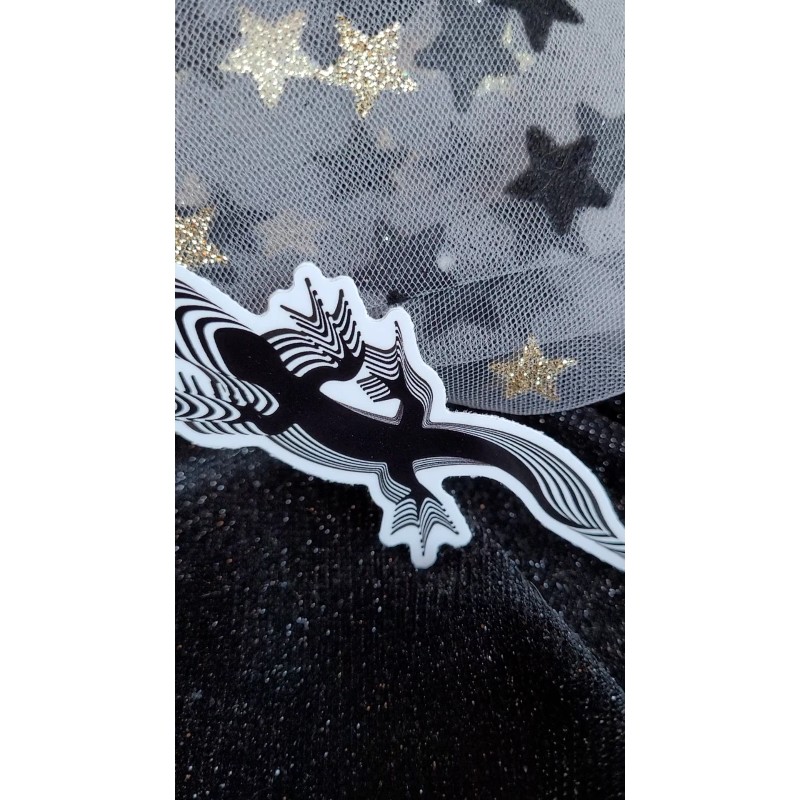 MoonlightJadeArt BLACK & White LIZARD Psychedelic Atomic Lizards Reptile Reptiles